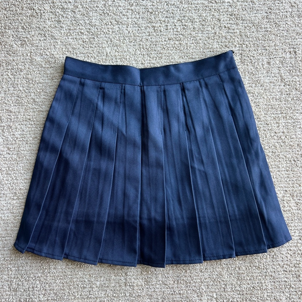 Navy Blue Pleated Women's Skirt